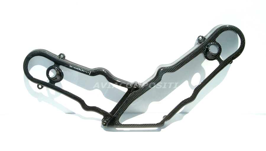 AviaCompositi Carbon Fiber And Clear Window Belt Covers for Ducati Dual Spark motors AviaCompositi Carbon Fiber And Clear Window Belt Covers for Ducati Dual Spark motors